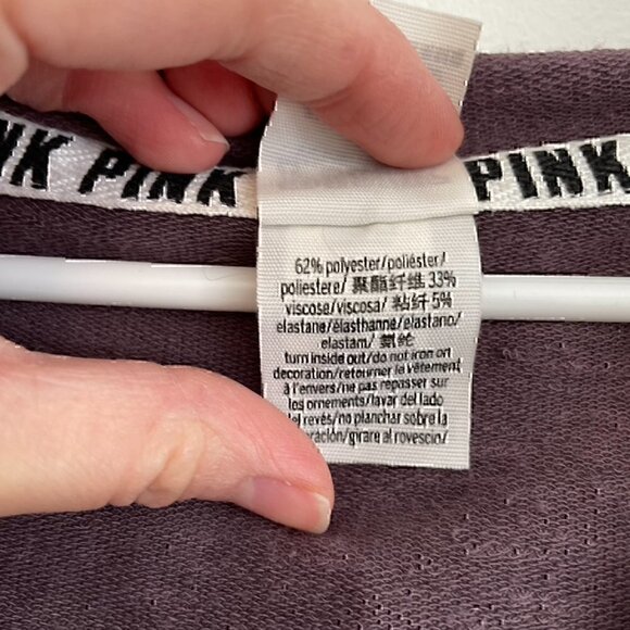 PINK VS VICTORIA'S SECRET Purple 1/4 Zip Lightweight Pullover Hoodie Sweatshirt - Picture 9 of 12